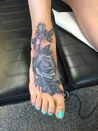 My Black And Grey Rose Cover Up Foot Tattoo Foot Tattoos Tattoos For Women Flowers Cute Ankle Tattoos