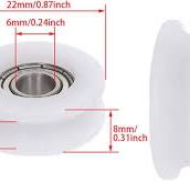 Heyiarbeit 4Pcs Nylon Plastic Pulley U-Shape Groove Wheel ...