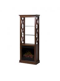 A classic floral design is carved across the top of this fireplace. Dimplex Seabert