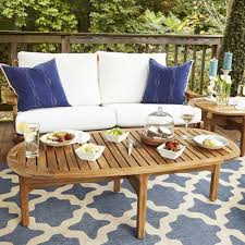 Modway Saratoga Outdoor Patio Premium Grade A Teak Wood Oval Coffee Table Natural Outdoor Coffee Tables Oval Wood Coffee Table Teak Patio Furniture