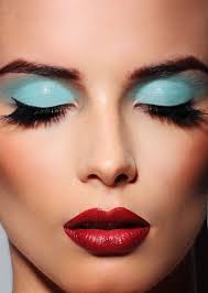 Black And Light Blue Eyeshadow Looks Make Up Art Fashion Faces Painted Halloween Threatrical Red Lips Baby Blue Eyeshadow Aqua Eyeshadow Blue Eyeshadow Baby Blue Eyeshadow