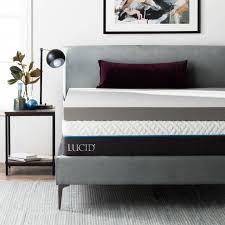 Lucid 4 In Bamboo Charcoal Memory Foam Mattress Topper Memory Foam Mattress Topper Memory Foam Mattress Mattress Topper