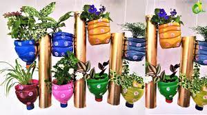 Waste Materials For Garden Plastic Bottle Reuse Idea Plastic Bottle Pla Plastic Bottle Planter Planter Organic Reuse Plastic Bottles