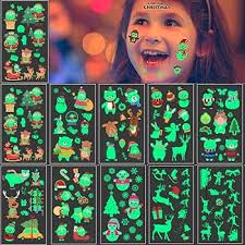 Amazon.com: Tatuajes temporales luminosos de Navidad para niños, 120  tatuajes falsos de Navidad que brillan en la oscuridad, calcomanías  corporales ...