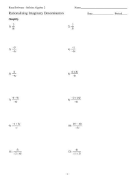 Algebra 2 Worksheet Pdf Rationalizing Imaginary Denominators Pdf Kuta Softwa In 2020 Algebra 2 Worksheets Letter Worksheets For Preschool Printable Alphabet Worksheets