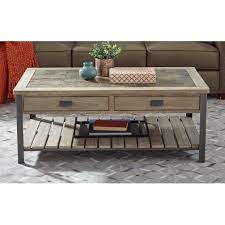 4d concepts slate round top coffee table in black metal. Wood Large Slate Top Cocktail Table Overstock 30957900