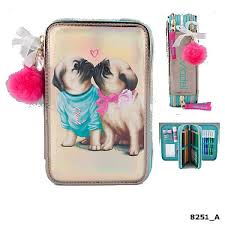 Top Model Friends Triple Pencil Case Gold Top Model Pencil Cases The Party Company