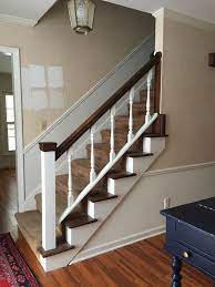Often, getting spindles ready for painting can take longer than the painting and varnishing itself. Rachel Schultz Painting Stair Spindles