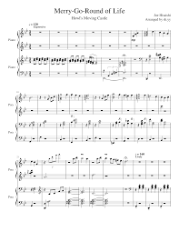 Merry Go Round Of Life Duet Howl S Moving Castle Sheet Music For Piano Piano Duo Musescore Com