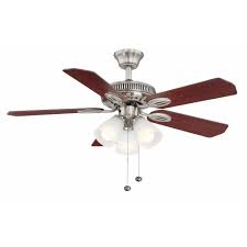 Common materials include steel, nickel, and bronze as well as a variety of different wood types. Hampton Bay Glendale 42 In Led Indoor Brushed Nickel Ceiling Fan Light Kit 792145369240 Ebay