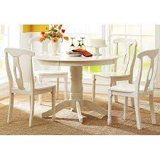 Better Homes And Gardens 5 Piece Pedestal White Dining Set Walmart Com Kitchen Table Settings White Dining Set Country Kitchen Decor