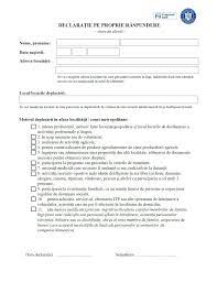 Odata completata prima declaratie, la orice modificare a datelor personale sau odata cu trecerea zilei, declaratia se va actualiza automat. Starea De AlertÄƒ DeclaraÈ›ia Pentru Deplasarea In Afara LocalitÄƒÈ›ii ModificatÄƒ Europa Fm