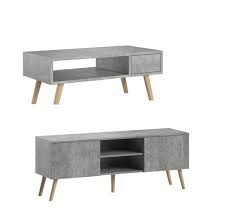 Elles sont généralement fabriquées en france. Meubles De Salon Table Basse Juliette Et Meuble Tv Romeo Gris Gris Trend Home Fr