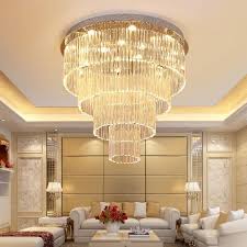 Contemporary Round Crystal Chandelier Flush Mount Ceiling Lights Sofary