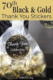 70th Birthday Party Ideas For Mom Black And Gold 70th Birthday Thank You Stickers 40 Labels 70th Birthday Decorations 70th Birthday 70th Birthday Party Ideas For Mom