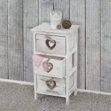 Die bei ebay kleinanzeigen gefundene oder von der großtante geerbte kommode ist weiß lackiert und das gefällt so gar nicht? Kommode Forli Schubladenkommode Schrank 3 Schubladen Mit Herzen 55x29x25cm Shabby Look Vintage Weiss