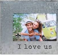 Amazon.com: Marco de fotos de metal galvanizado 4x6 - I Love ...
