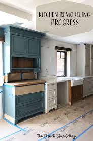 The amusing blue kitchen cabinets pictures pics. Kitchen Remodel Pictures Of The Progress French Blue Cottage