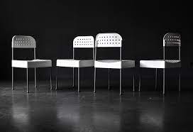 For Sale Set Of 4 Box Dining Chairs By Enzo Mari For Anomia Castelli 1970s Chair Dining Chairs Blue Chairs Living Room