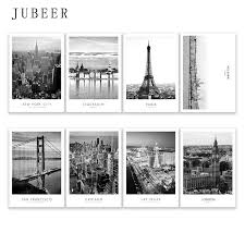 Black And White Canvas Pictures Of London Modern New York London Paris City Wall Art Landscape Posters And Prints Black And White Pictures For Living In 2020 City Wall Art Landscape Poster Landscape Wall Art