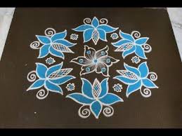 Latest Lotus Kolam Designs With Dots Beautiful Color Muggulu New Year Rangoli Designs Youtube Rangoli Designs New Year Rangoli Kolam Designs