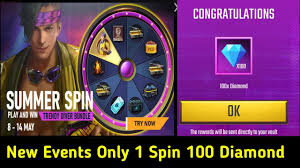 Unfrotunately you can get diamonds only by paying. New Summer Spin Events Free Fire I Got Only 1 Spin 100 Diamonds In Summer Events Garena Free Fire Youtube