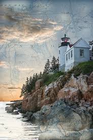Bass Harbor Lighthouse On Maine Nautical Chart