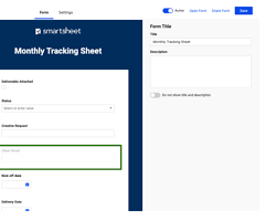 Image of Viewing form responses in Smartsheet