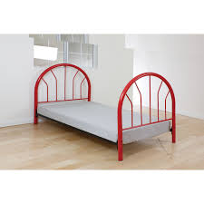 The headboard is not very tall, and with the thick (16 inch) mattress on it, the bed is very high, so you can't see much of the headboard, like in the picture given on the website. Acme Furniture Silhouette 02054rd Kids Twin Metal Bed Headboard Footboard Only Corner Furniture Panel Beds