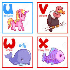 An Alphabet With Cute Animals Letters U To X Funny Cartoon Royalty Free Cliparts Vectors And Stock Illustration Image 54893666
