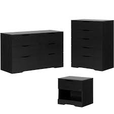 Ours come in different styles and match our beds and other bedroom furniture. 5 Drawer Dresser 6 Drawer Double Dresser And Nightstand Bedroom Set In Black Oak 1979073 Pkg
