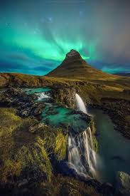 Kirkjufell Beneath The Northern Lights Iceland Beautiful Nature Waterfall Nature Photography