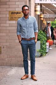 17 Navy Pants A Blue Gingham Shirt Ocher Shoes Styleoholic Mens Business Casual Jeans Business Casual Men Business Casual Jeans