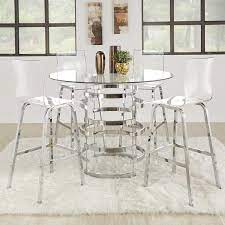 An extension leaf expands this table to 56 inches square so you. Homevance Aralia Counter Height Dining Table Chair 5 Piece Set
