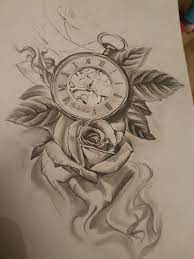 Rose and clock tattoo hold deep meaning. Tattoo Clock Rose Clock And Rose Tattoo Tattoos For Women Half Sleeve Beautiful Tattoos