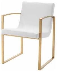Stylish Armchair With Brushed Gold Legs Modern Armchairs And Accent Chairs By Artefac White Dining Chairs Steel Dining Chair Leather Dining