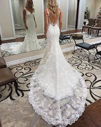 Elegant V Neck Lace Appliqued Mermaid White Wedding Dress Wd2112 Backless Lace Wedding Dress Lace Mermaid Wedding Dress Bridal Dresses Lace