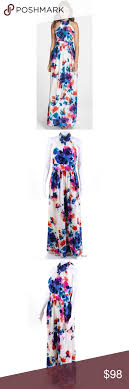 eliza j floral halter tie neck maxi dress 6 nwt lovely