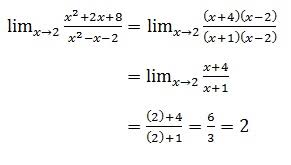 Adasaatnya penggantian niali x oleh a dalam lim f(x) x→a membuat f(x) punya nilai yang tidak terdefinisi, atau f(a) menghasilkan bentuk 0/0, ∞/∞ atau 0.∞. 23 Contoh Soal Limit Fungsi Substitusi Kumpulan Contoh Soal