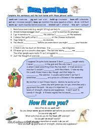 Fitness Phrasal Verbs Middle School Health School Health Real Life Math