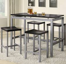 Maybe you would like to learn more about one of these? Atlus Counter Height Contemporary Silver Metal Table With Black Top And 4 Stools