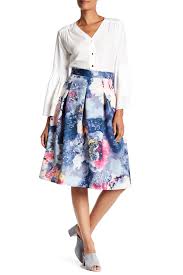 Floral Jersey Pleated Skirt