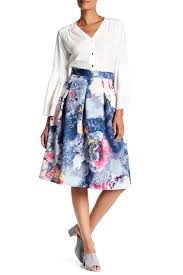 floral jersey pleated skirt