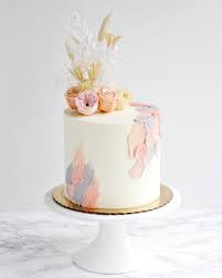 Pastel pink & grey floral cake. Dried Floral Pastel Cake I Love Rosemary And Rhubarb Facebook