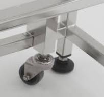 Caster Assembly; Spring-loaded Stainless Steel, 2" diameter wheel, Light  Duty