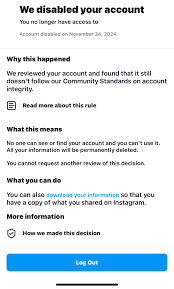 ig acc disabled : rInstagram