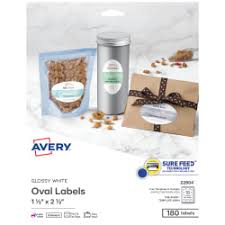 Avery Easy Peel Labels Print To The Edge Oval 1 1 2 X 2 1 2 180 Labels 22804 Avery Com Trust the proven quality of the market leader! avery oval labels sure feed technology laser inkjet compatible 1 5 x 2 5 180 glossy labels 22804