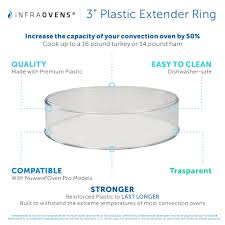 Extender Ring Plastic Accessory Compatible With Nuwave Oven Pro Flavorwave Morningware Models 3 Inch Replacement For Increasing 50 Capacity Of
