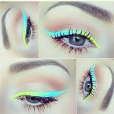Neon Ombre Eyeliner Goz Makyaji Makyaj Fikirleri Goz Kalemi