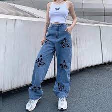 Land Of Nostalgia Women S Fashion Loose Casual Straight Etsy In 2021 Streetwear Fashion Fashion Inspo Outfits Indie Outfits